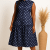 Polka Dot Silk Sleeveless Dress