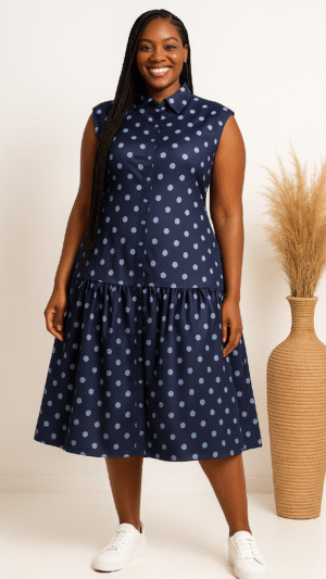 Polka Dot Silk Sleeveless Dress