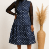 Polka Dot Silk Sleeveless Dress