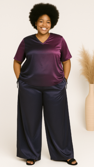 Adaomah ready to wear silk two-piece pants set for women