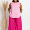 Chic ready to wear Pink two-piece pants set for women – Shop Adaomah, available in all sizes
