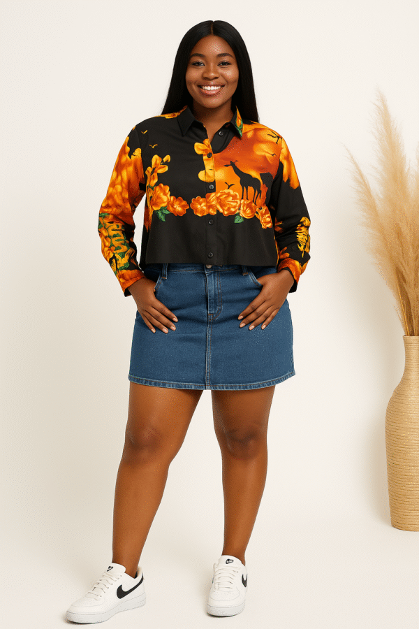 Buttoned cropped shirt