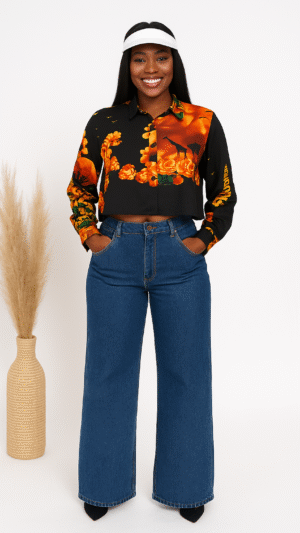 Buttoned cropped shirt
