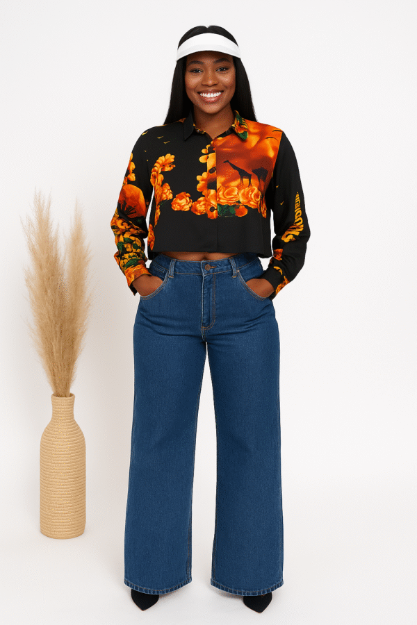 Buttoned cropped shirt