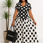 Polka dot maxi dress