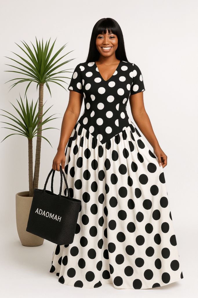 Polka dot maxi dress