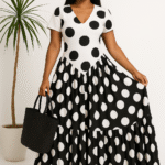 Polka dot maxi dress