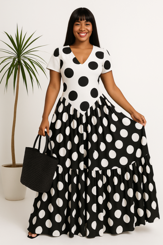 Polka dot maxi dress