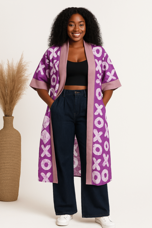 Adire kimono jacket