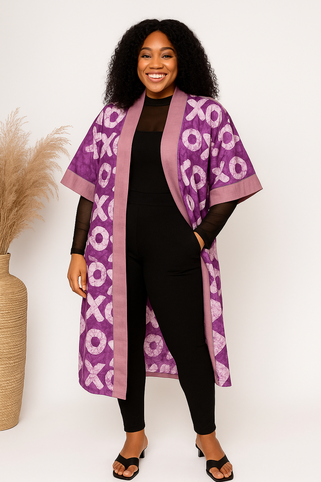 Adire kimono jacket