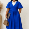 Midi Dress with faux Corset Waist