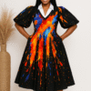 Midi Dress with faux Corset Waist