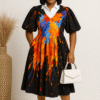 Midi Dress with faux Corset Waist