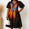 Midi Dress with faux Corset Waist