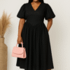 Midi Dress with faux Corset Waist