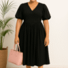 Midi Dress with faux Corset Waist
